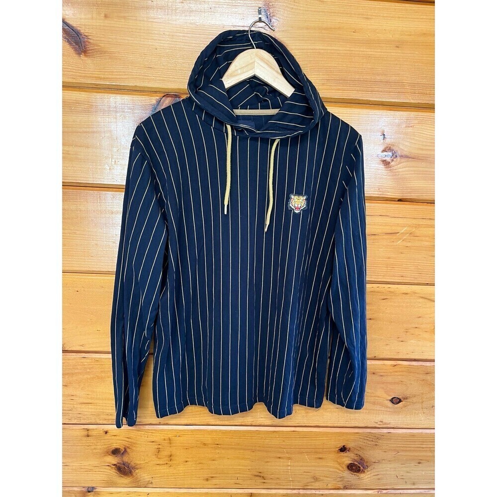 Demin & Flower Rick Men's Singh Size M Navy Stripe Hoodie Long Sleeves
